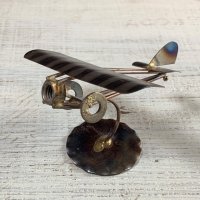 【高さ 8.6cm】メタルアート ボルトナット オブジェ 飛行機■ビンテージ アンティーク レトロ アメリカ雑貨 ハンドメイド インテリア