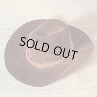 【20.5cm×17.5cm】UNKNOWN ドール用 フェルトハット オブジェ■ビンテージ アンティーク レトロ インテリア カウボーイ バディ・リー