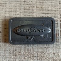 【5.0cm×9.0cm】70s GOOD YEAR アルミ ベルトバックル■ビンテージ アンティーク オールド アメリカ雑貨 グッドイヤー モーター系 企業