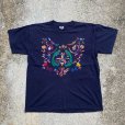 画像1: 【L】ガテマラ製 刺繍 Tシャツ ネイビー 紺色■ビンテージ オールド レトロ アメリカ古着 90s オールコットン アート (1)