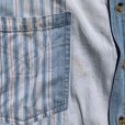 画像3: 【L/XL】Wrangler 切替 長袖シャツ ストライプ 白×水色■ビンテージ オールド レトロ アメリカ古着 ラングラー ウエスタン