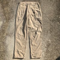 【W32〜W34】USA製 LL BEAN テーパードパンツ ライトベージュ■ビンテージ オールド アメリカ古着 エルエルビーン タック 裏地付き