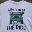 画像2: 【L】DELTA「Life is good」犬 プリントTシャツ 白■オールド アメリカ古着 2000s Y2K コットン 動物 ジープ アメ車