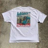 【XL】90s-2000s Hanes Makita プリントTシャツ 白■ビンテージ アメリカ古着 ヘインズ コットン 工具 企業 マキタ×スズキ