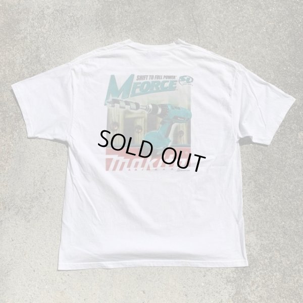 画像1: 【XL】90s-2000s Hanes Makita プリントTシャツ 白■ビンテージ アメリカ古着 ヘインズ コットン 工具 企業 マキタ×スズキ