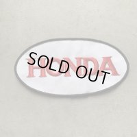 【10.0cm×19.5cm】デッドストック「HONDA」刺繍ワッペン 白■ビンテージ オールド アメリカ古着 70s 雑貨 パッチ モーター系 ホンダ