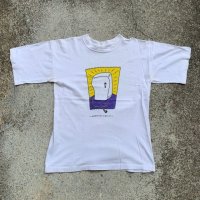 【M/L相当】90s USA製 DOMESTIC ICON 冷蔵庫 プリントTシャツ 白■ビンテージ オールド アメリカ古着 オールコットン シングルステッチ