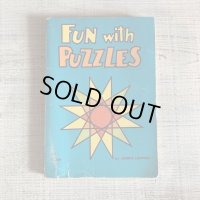 【19.0cm×13.2cm】70s Joseph Leeming「Fun With Puzzles」パズル本 洋書■ビンテージ アンティーク レトロ アメリカ雑貨 資料 アート