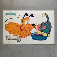 【29.2cm×44.2cm】Walt Disney フルート＆フィガロ ランチョンマット ビニールシート■ビンテージ アンティーク ディズニー 60s No.2