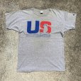 画像1: 【L】80s USA製 Champion 88/12 コットン×レーヨン プリントTシャツ 杢グレー■ビンテージ オールド アメリカ古着 シングルステッチ (1)