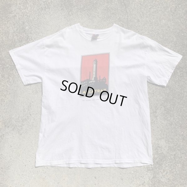 画像1: 【XL】2000s Hanes「ALCATRAZ」プリントTシャツ 白■ビンテージ アメリカ古着 ヘインズ コットン アルカトラズ 刑務所 囚人 プリズナー