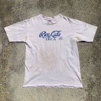 【XL】90s ONEITA「Rice Lake DECA」プリントTシャツ 白■ビンテージ オールド レトロ アメリカ古着 コットン オニータ シングルステッチ