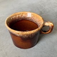 【6.9cm×10.0cm】Hull Pottery Crestone セラミックマグ 茶色■ビンテージ アンティーク アメリカ雑貨 陶器 コップ レトロ No.2