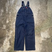 【W42】デッドストック メキシコ製 Dickies デニム オーバーオール 濃紺■ビンテージ オールド レトロ アメリカ古着 ディッキーズ