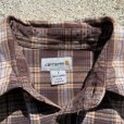 画像4: 【L/XL】carhartt ヘビーコットン 長袖ネルシャツ 茶系チェック■アメリカ古着 カーハート ライトネル ビッグサイズ