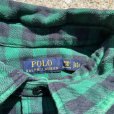 画像4: 【2XL】Polo Ralph Lauren チンストラップ 長袖ヘビーネルシャツ 緑チェック■ビンテージ オールド レトロ アメリカ古着 ラルフローレン