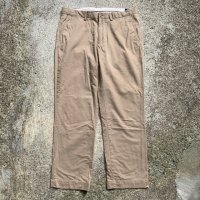 【W33】Polo Ralph Lauren ノータック コットン チノパンツ ベージュ 無地■ビンテージ オールド アメリカ古着 ポロラルフローレン