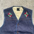 画像2: 【S/M】70s Sears Roebucks 刺繍入り 裏ボア デニムベスト■ビンテージ オールド レトロ アメリカ古着 レディース シアーズ