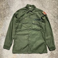 【S 14 1/2】60s 米軍実物 ユーティリティシャツ ジャケット OG-107■ビンテージ オールド アメリカ古着 ミリタリー コットンサテン