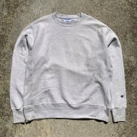 【L/XL】Champion リバースウィーブ スウェット ライトグレー 無地■アメリカ古着 チャンピオン トレーナー 目無し