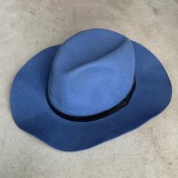 【61.5cm XL】USA製 Goorin Bros ウールハット 青グレー■ビンテージ オールド レトロ アメリカ古着 帽子 ウエスタン