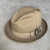 【59cm 7 1/2】USA製 LONDON FOG 中折れハット ベージュ■ビンテージ オールド アメリカ古着 帽子 80s/90s ロンドンフォグ