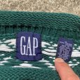 画像4: 【M/L】90s GAP ロールネック コットンニット セーター 緑 総柄■ビンテージ オールド アメリカ古着 90s オールドギャップ ビッグサイズ