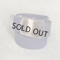 【〜W32】米軍 ガチャベルト ウェブ ネイビー■ビンテージ オールド アメリカ古着 ミリタリー GIベルト USAF US ARMY NAVY 