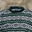 画像3: 【M/L】90s GAP ロールネック コットンニット セーター 緑 総柄■ビンテージ オールド アメリカ古着 90s オールドギャップ ビッグサイズ