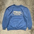 画像1: 【M/L】80s USA製 sportswear FEN810AM 発砲プリント スウェット 杢ブルー■ビンテージ アメリカ古着 ミリタリー 在日米軍向けラジオ局 (1)