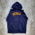 画像5: 【L/XL】ボロ 90s RUSSELL カレッジプリント スウェットパーカー ネイビー■ビンテージ アメリカ古着 ラッセル ペンキ飛び トレーナー