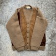 画像5: 【S/M】70s Parkton ウール×スエード カーディガン ブラウン×ベージュ■ビンテージ オールド レトロ アメリカ古着 ニット セーター 