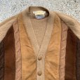 画像2: 【S/M】70s Parkton ウール×スエード カーディガン ブラウン×ベージュ■ビンテージ オールド レトロ アメリカ古着 ニット セーター 