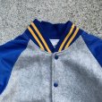 画像2: 【Ladies or Kids】USA製 Pyramid フリーススタジャン ジャケット グレー×青■ビンテージ オールド アメリカ古着 70s レディース キッズ