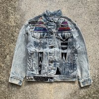 【Ladies or Kids】80s USA製 Levi's カスタムペイント デニムジャケット■ビンテージ アメリカ古着 レディース リーバイス ケミカル