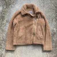 【M】Levi's ダブルライダースタイプ パイルフリースジャケット ベージュ 茶系■アメリカ古着 リーバイス B3タイプ