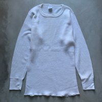 【L/XL】USA製 LONG JOHNS コットン×ポリエステル サーマルシャツ 白■ビンテージ オールド アメリカ古着 80s/90s ロンT ワッフル No.2