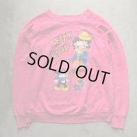 【M/L】90s USA製 Pannill ベティ・ブープ プリントスウェット ピンク■ビンテージ オールド アメリカ古着 ラグラン ベティちゃん