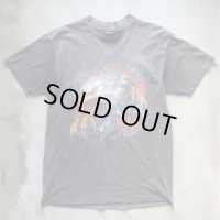 【L】90s USA製 ハーレーダヴィッドソン 3Dエンブレム 鷲 プリントTシャツ ブラック 黒■ビンテージ オールド アメリカ古着 バイク MC