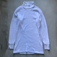 【M/L】USA製 MUNSING WEAR コットン×ポリエステル サーマルシャツ 白■ビンテージ オールド アメリカ古着 70s/80s ロンT ハニカム