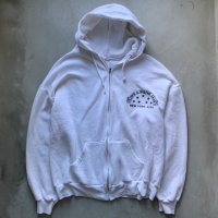 【M/L】USA製 SPORTSWEAR ジップアップ スウェットパーカー 白■ビンテージ オールド レトロ アメリカ古着 80s トレーナー