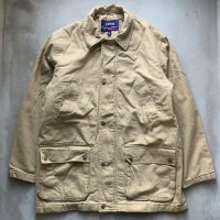 【L/XL】IZOD コットンジャケット ハーフコート ベージュ■ビンテージ オールド レトロ アメリカ古着 90s/2000s ラコステ