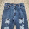 画像2: 【W31】90s USA製 Levi's 550 ダメージデニムパンツ■ビンテージ オールド アメリカ古着 リーバイス ジーパン テーパード レディース