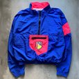 画像1: 【L/XL】90s USA製 FILA プルオーバー ナイロンジャケット ブルー×ピンク 青■ビンテージ オールド アメリカ古着 フィラ スポーツウェア (1)