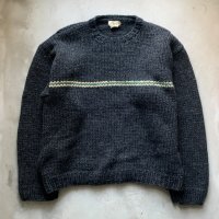 【L/XL】90s J.CREW ウールニット セーター ダークグレー 黒■ビンテージ オールド アメリカ古着 ジェイクルー 巨人タグ ビッグサイズ