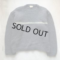 【L/XL】90s J.CREW ウールニット セーター ダークグレー 黒■ビンテージ オールド アメリカ古着 ジェイクルー 巨人タグ ビッグサイズ