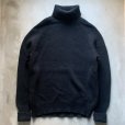 画像1: 【M/L】90s LANDS'END タートルネック ウールニット セーター 黒■ビンテージ オールド アメリカ古着 ランズエンド エルボーパッチ (1)