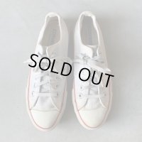【US5 23.5cm程度】USA製 90s CONVERSE オールスター キャンバススニーカー 白■ビンテージ アメリカ製 古着 コンバース レディース