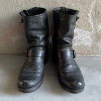 【22.5cm】メキシコ製 FRYE エンジニアブーツ ブラック 黒■ビンテージ オールド アメリカ古着 レディース キッズサイズ