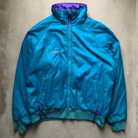 【M/L】Columbia リバーシブル ジャケット 青緑×紫■ビンテージ オールド レトロ アメリカ古着 コロンビア 90s レディースXL